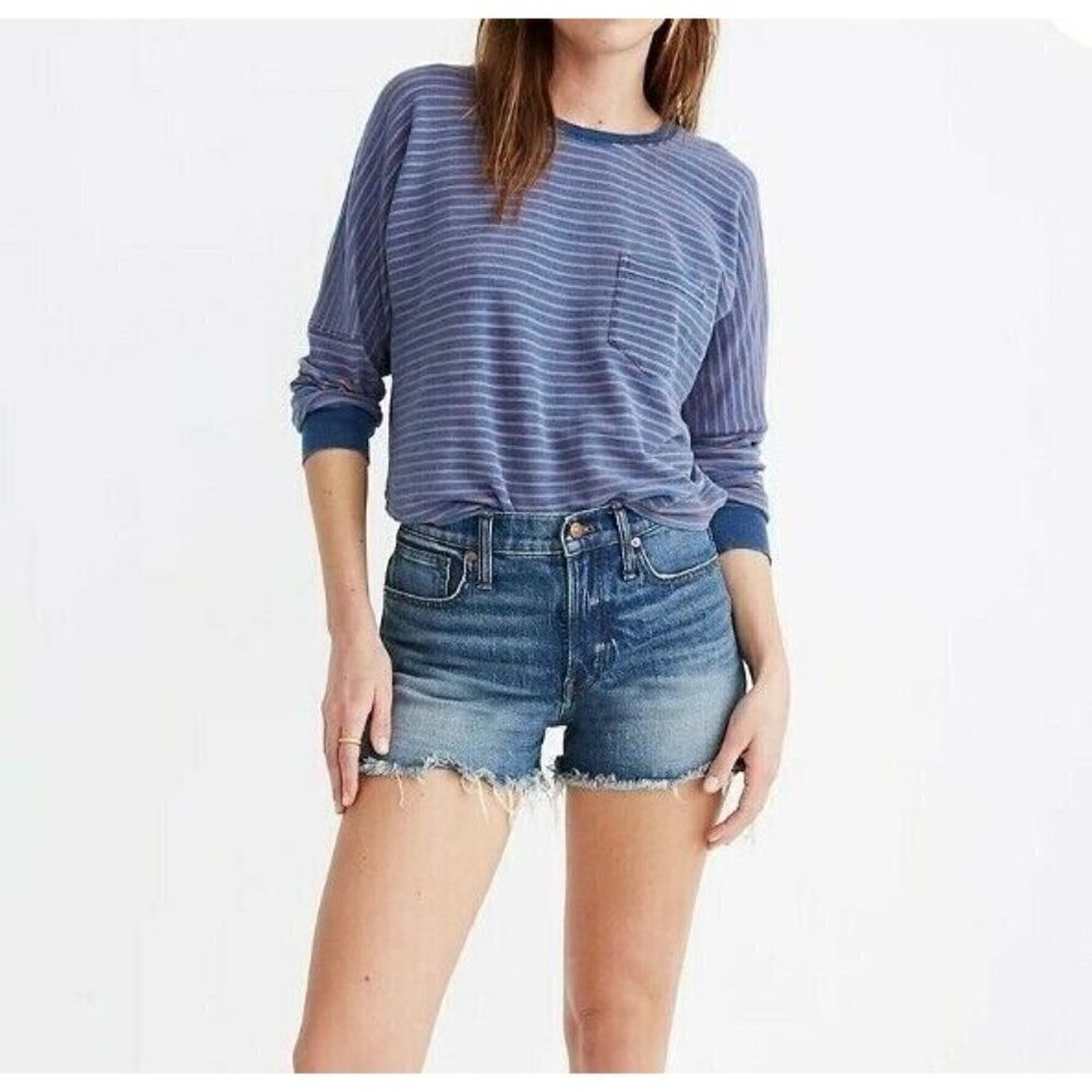 Madewell Women's The Perfect Vintage Denim Cut Off Distress Jean Short - Size 26
